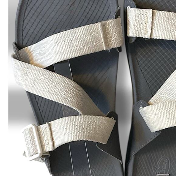 Chaco's Chillos Women's Slide Sandal Cream Adjustable Straps Gray Sole Size 11 - Picture 9 of 13